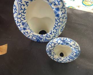 Chinoiserie Blue and White Ceramic Photo Frames
