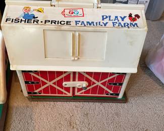 Vintage Fisher Price Little People Play Family Farm Barn