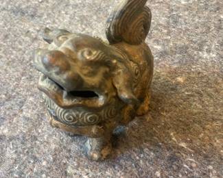 Vintage Metal Chinese Foo Fu Dog  