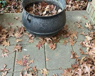 Antique Cast Iron Cauldron Planter - Set of 2 -