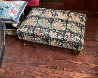 Upholstered English Stool Animal Print