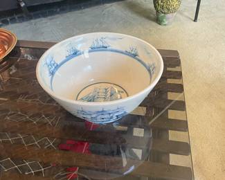 Vintage Oxney Green - Nautical Ships Serving / Salad Bowl