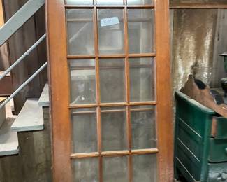 Antique 15 Glass Panel Wood Door - Set of 2 - 