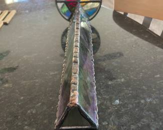 Vintage Stained Glass Kaleidoscope Double Wheel