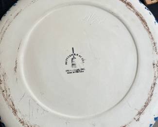 Buttermilk Acres Stoneware Blue Spongeware and Stars Serving Patter  