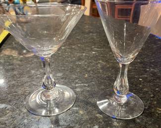 Kosta Boda Grace Blared Wine - Set of 5 - and Martini - Set of 8 -