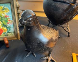 Primitive Large Life-Sized Decorative Black Cast Iron Raven Crow Bird 