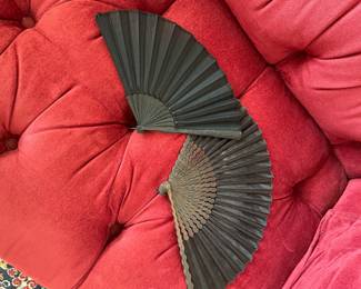 Chinese Style Black Vintage Hand Fan Folding Fan Chinese Dance Party Folding