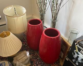 Tall Red Planters 