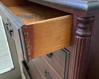 Antique All Wood 5 Drawer Dresser 