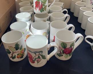 Portmeirion Pomona Assorted Coffee / Tea Cups Mugs - Britain - Set of 12  -