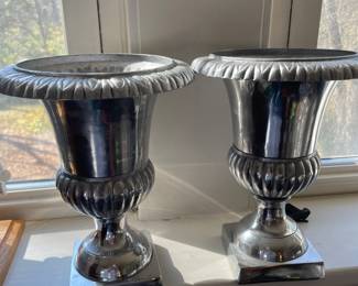 Silver Metal Urn Planters 