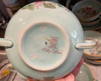 Vintage Calyx Ware Cherry Blossom Set