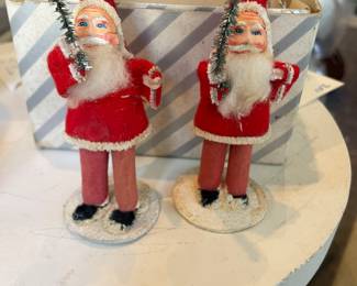 Vintage Father Christmas (Santa Claus) Figure: Cotton, Felt, Composition
