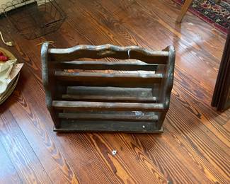 Vintage Sold Wood Magazine Rack