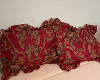 Vintage Ralph Lauren Danielle Red Floral Shams