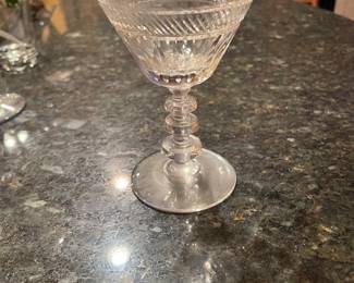 Crystal 4" Cocktail With Hall China Mount Vernon Pattern - Set of 9 -