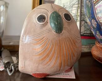 Vintage Tonala Owl Figurine Mexico Pottery