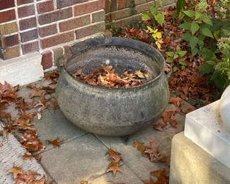 Antique Cast Iron Cauldron Planter - Set of 2 -