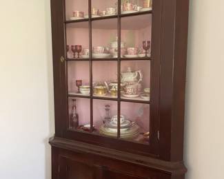 Antique Wood Corner Cabinet 