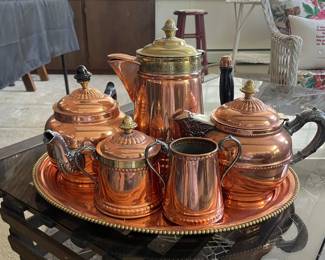 Vintage Copper Tea Set