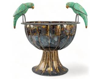 Los Castillo Silverplated Toucan Punch Bowl