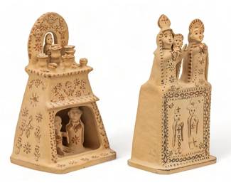 Guadalupe Ramirez Hernandez, 2 Ceramic Tableaux