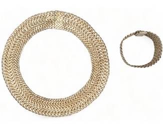 Sterling Silver Chain Choker and Bracelet