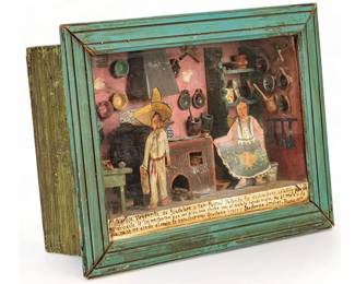 20th C. Mexican ExVoto Diorama, La Virgencita de Guadalupe