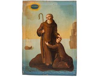 19th C. Mexican Retablo, San Francisco de Paola