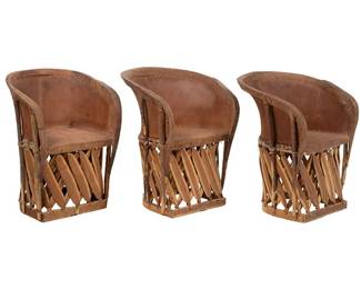 Set of 3 Mexican Equipale Chairs