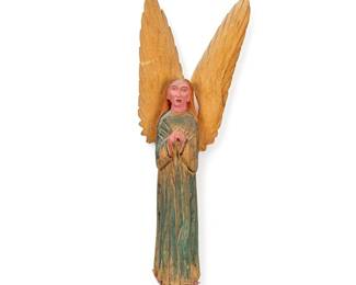 Manuel Jimenez Ramirez (1919-2005, San Antonio Arrazola, Oaxaca), angel, hand-carved and painted, with nail head joinery 