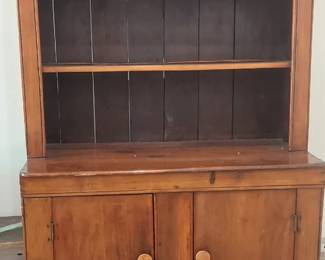 antique hutch circa early 1800s. dovetail construction, one piece of wood