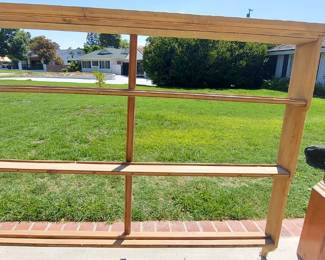 Pine shelf for dishes, decorative pieces