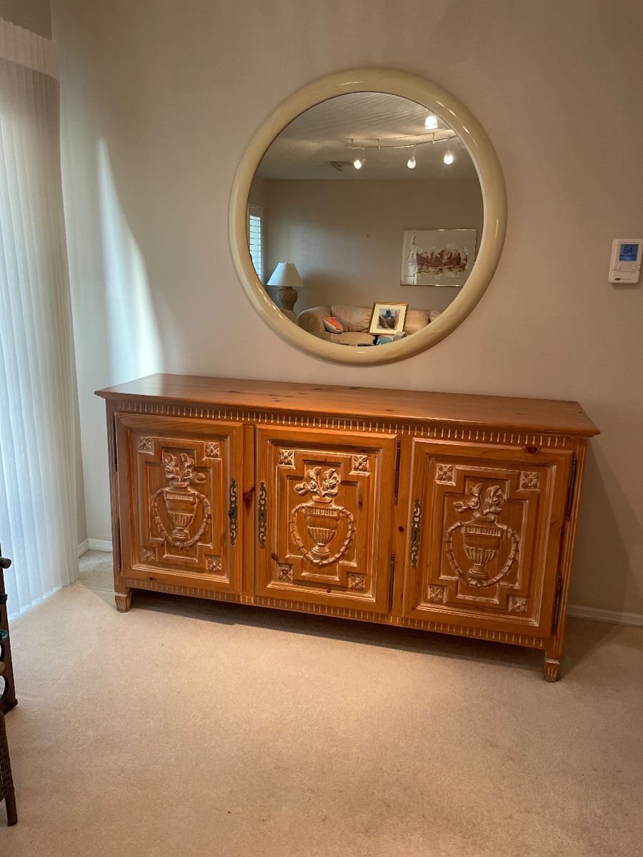 Decorative Carved Wood Sideboard 