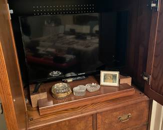 Inside armoire/desk