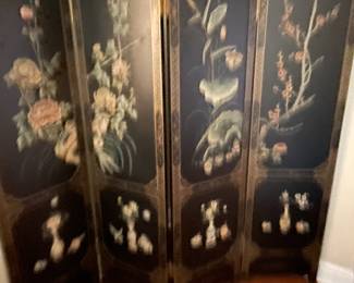 4 panel chinoiserie screen