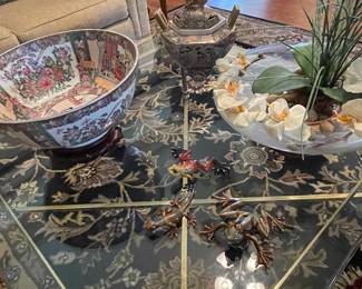 Glass top coffee table