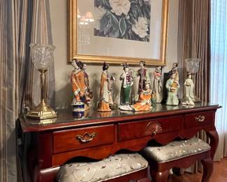 Console table & benches by Thomasville