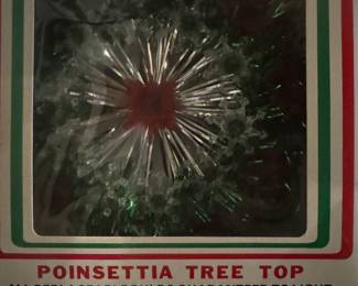 vintage poinsetta tree topper 