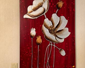 Vibrant red oil on canvas 