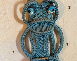 Vintage Macrame Frog