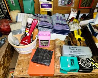 new gloves, paint tools, tool sets