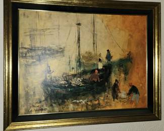 Mid-century framed art