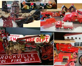 Matchbox firehouse, fire trucks, engines and figurines