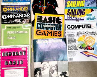 Retro magazines: Commander Computer, Compute, Programming Basic and Sailing