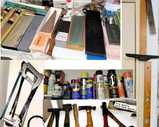 Hammers, saws and sharpening stones