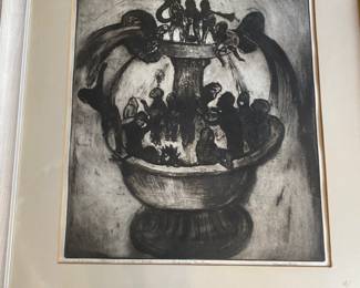 33 in x 28 in. Signed Harold Paris.