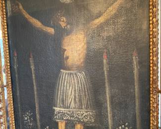 41 in x 31 in.  Oil on canvas, 16th century.