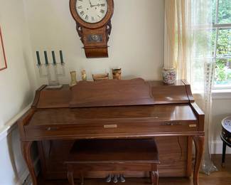 Baldwin Piano, Very unusual inlaid clock